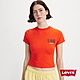 Levis Gold Tab金標系列 女款 短版彈力修身短袖T恤 橘紅 product thumbnail 1