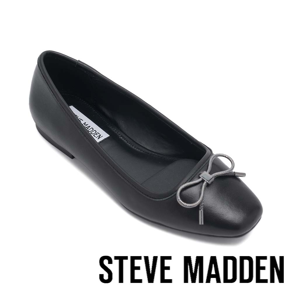 STEVE MADDEN-SEEMLY-M 蝴蝶結平底娃娃鞋-黑色