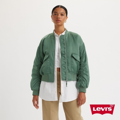 Levis 女款 鋪棉飛行外套 / 抓皺袖設計 蒂芬妮綠