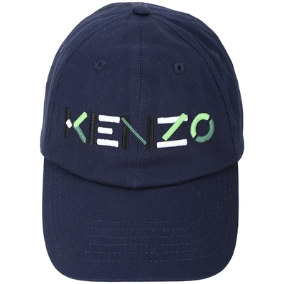 KENZO 多彩幾何字母刺繡棒球帽(深藍色)