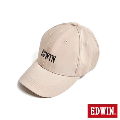 EDWIN 繡花棒球帽-男女-淺卡其
