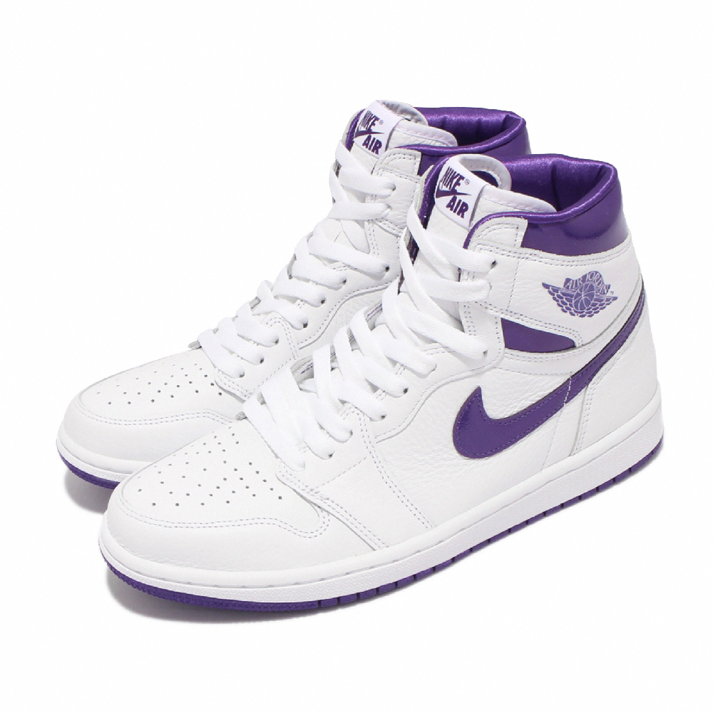 Nike 休閒鞋 Jordan 1 High OG 男女鞋 經典款 AJ1 情侶穿搭 皮革 白 金屬紫 CD0461-151
