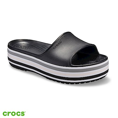 Crocs 卡駱馳 (中性鞋) 厚底卡駱班撞色涼拖 205693-001