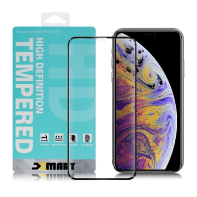 Xmart for iPhone 11Pro / iPhone Xs / iPhone X 用 高透光 2.5D滿版玻璃貼-黑 2張