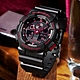 CASIO卡西歐 G-SHOCK 大型錶殼 經典黑火焰紅 雙顯錶 GA-100BNR-1A product thumbnail 1