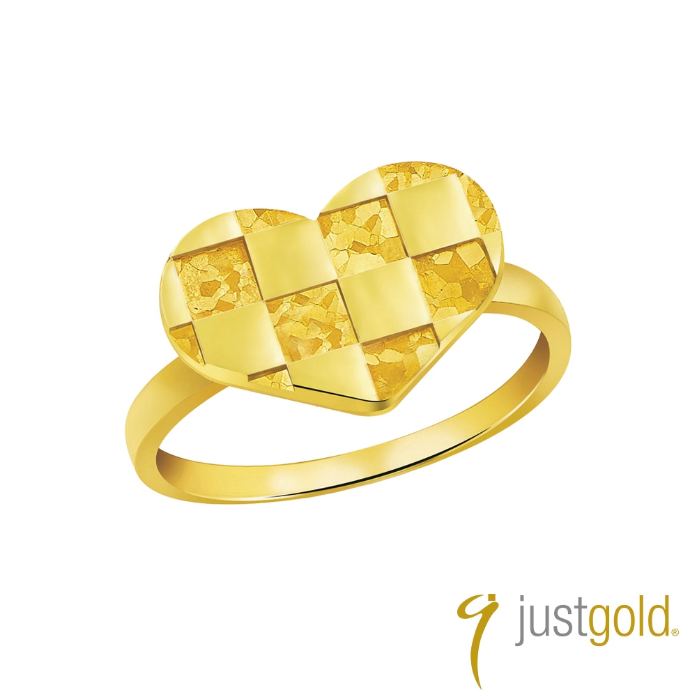 【Just Gold 鎮金店】馬賽克戀曲純金系列-黃金戒指