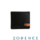 ZODENCE TAI撞色進口牛皮8卡短夾 黑色 product thumbnail 1