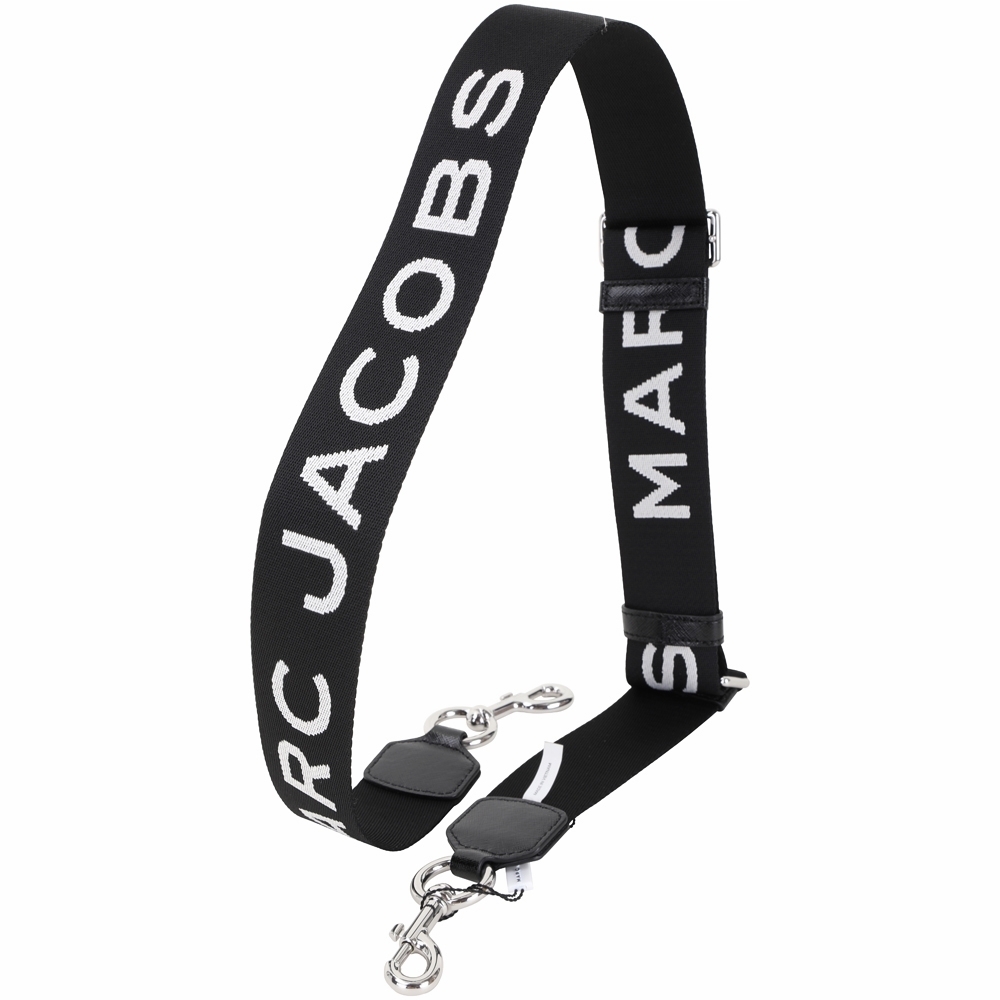 MARC JACOBS Webbing Strap 寬版撞色字母織紋背帶(黑白色)