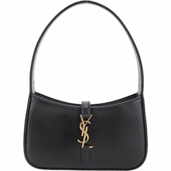 YSL Saint Laurent LE 5A7 迷你款 光滑小牛皮肩背腋下包(黑色)