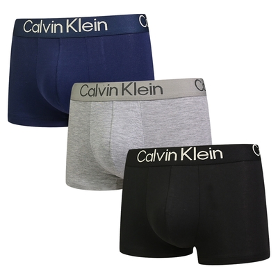 【CK滿千85折】Calvin Klein Ultra-Soft Modern 極柔系列 男內褲 棉質短版合身四角褲/CK內褲-黑、深藍、灰 三入組