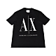 A│X Armani Exchange經典壓印字母LOGO造型純棉短袖T恤(XS/S/M/L/黑x白字) product thumbnail 1