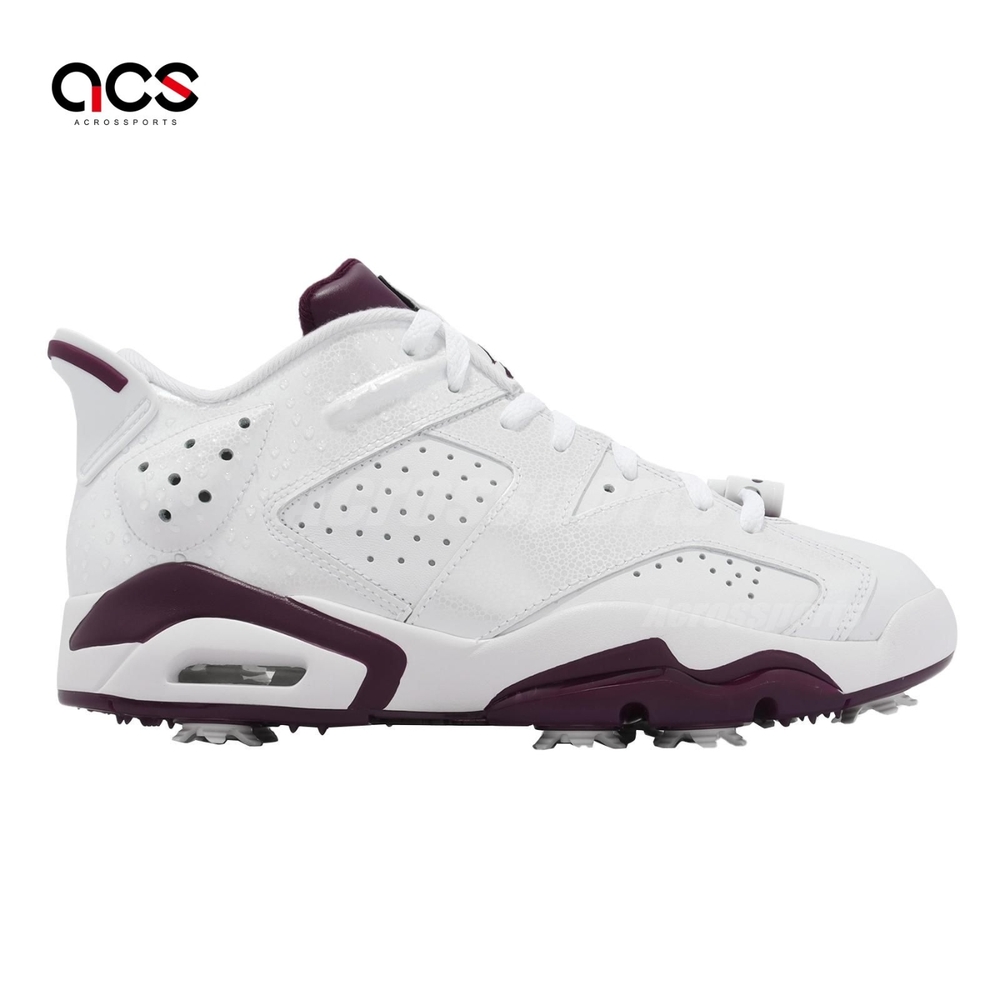 Nike 高爾夫球鞋Jordan Retro 6 Golf NRG M23 男鞋白紫防潑水鞋釘氣墊