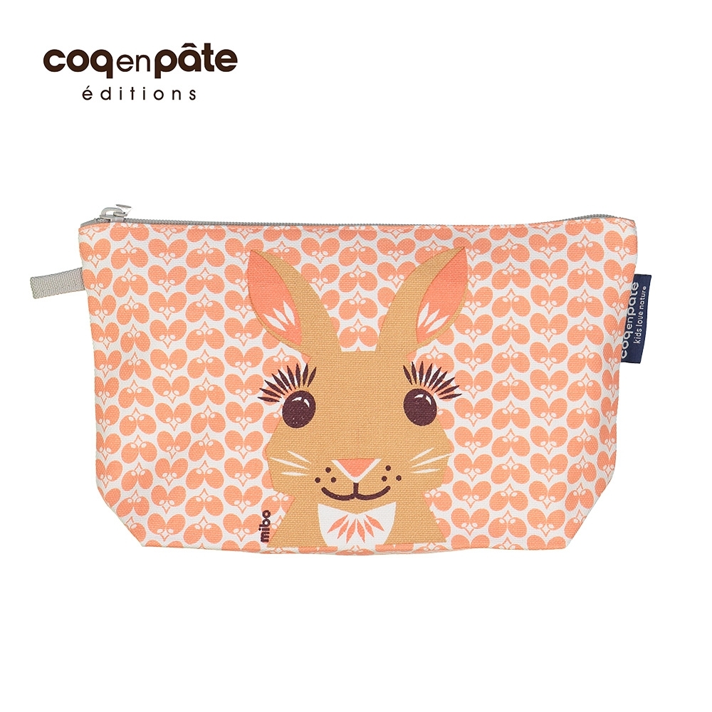 【COQENPATE】法國有機棉無毒環保化妝包 / 筆袋- 畫筆兒的家 - 兔子