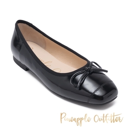 Pineapple-Outfitter-FUNA 真皮蝴蝶結方頭平跟鞋-黑色