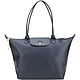 LONGCHAMP Le Pliage City 壓紋皮革塗層帆布水餃包(S/海軍藍) product thumbnail 1