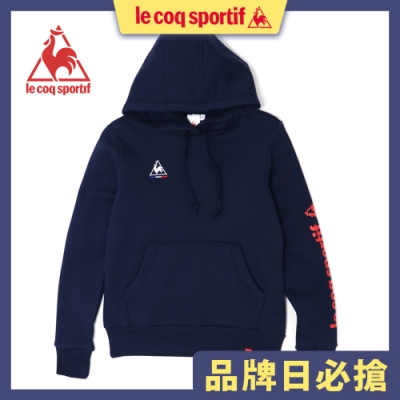 le coq sportif 法國公雞牌休閒刷毛連帽T恤 男女-藏青