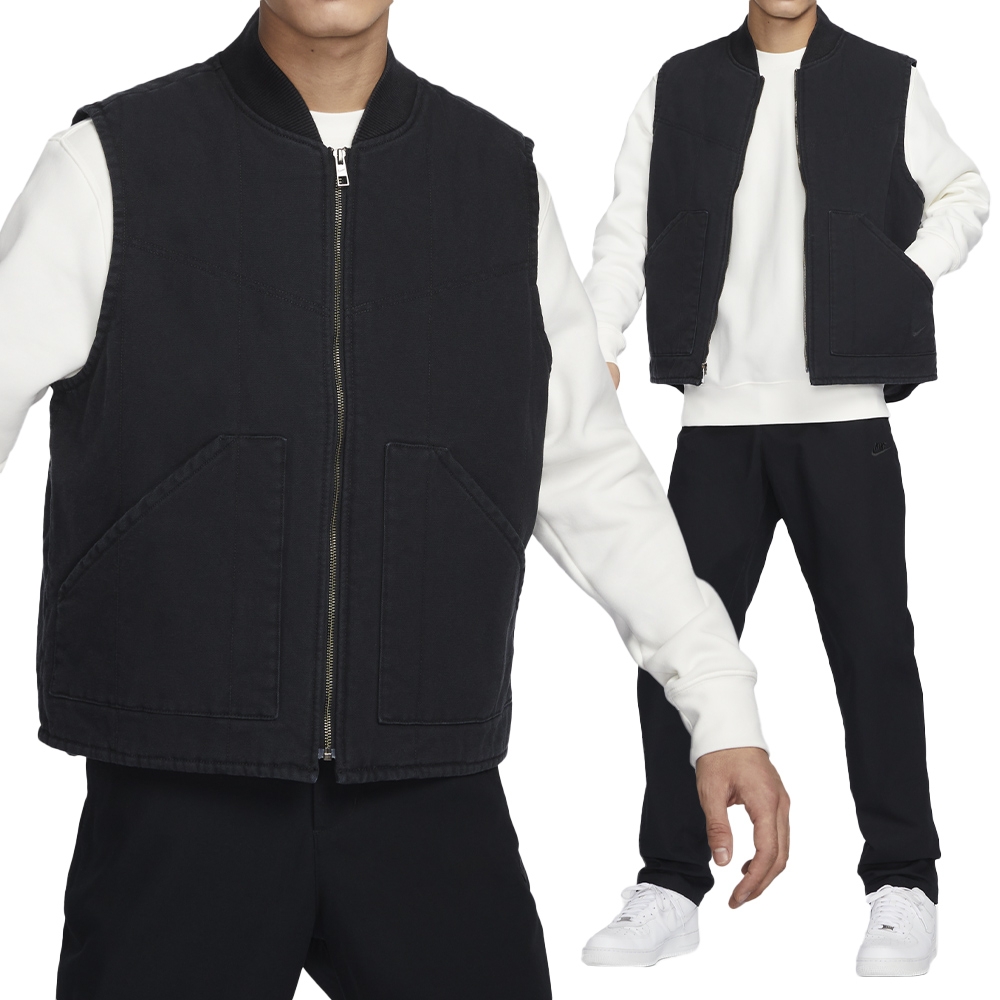 Nike AS M NL Padded Work Vest 男 黑色 休閒 運動 拉鍊 背心 FQ1862-010