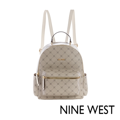 福利品 NINE WEST DOLORES 經典印花拉鍊後背包-LOGO