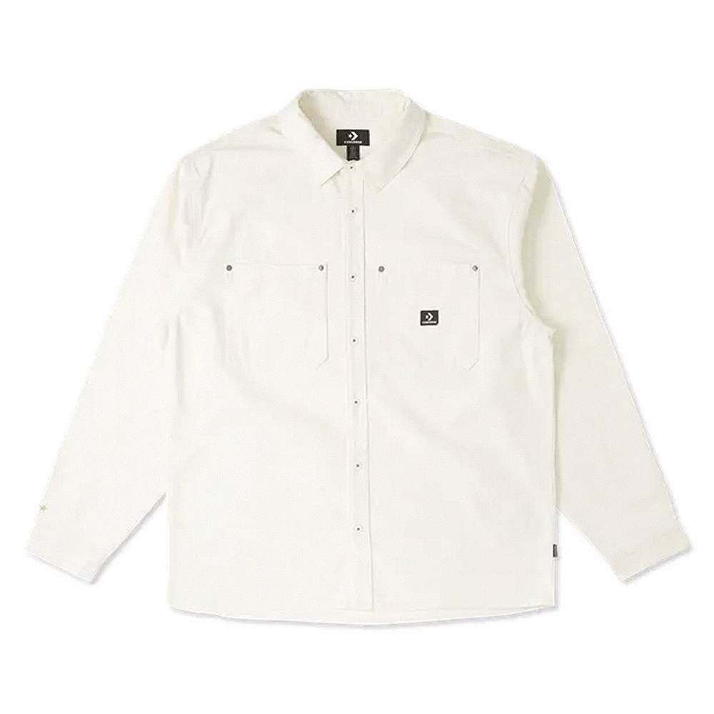Converse One Star Woven Shirt Egret 男款 白色 長袖 襯衫 外套 10026908-A01