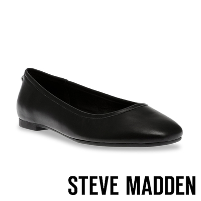 STEVE MADDEN-VALISA 素面皮革平底娃娃鞋-黑色