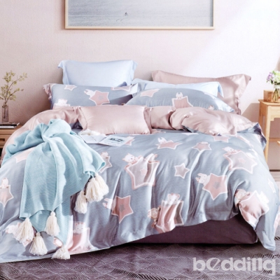 BEDDING-100%天絲萊賽爾-雙人薄床包兩用被套四件組-星月熊