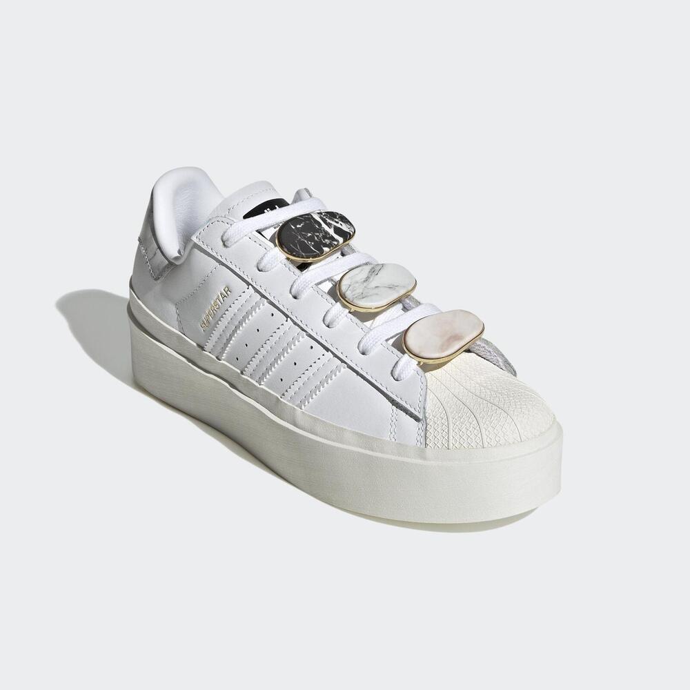 Adidas Superstar Bonega W [GY1485] 女 休閒鞋 經典 大理石 扣環 厚底 時尚 白