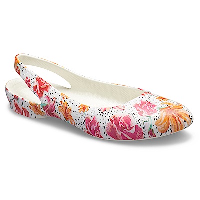 Crocs 卡駱馳 (女鞋) 伊芙花紋露跟鞋 204957-990