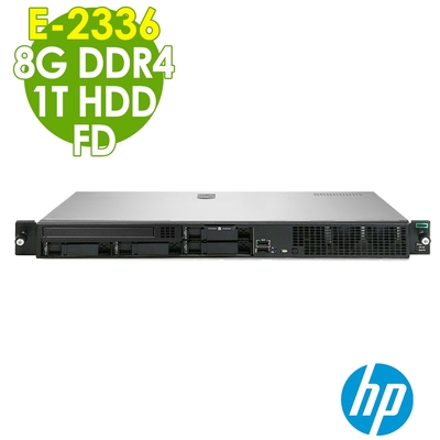 HP DL20 Gen10 Plus 機架式伺服器 (E-2336/8G/1TB/FD)