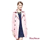 KeyWear奇威名品    進口素材經典雙排釦粉色風衣外套-淺粉紅色 product thumbnail 1