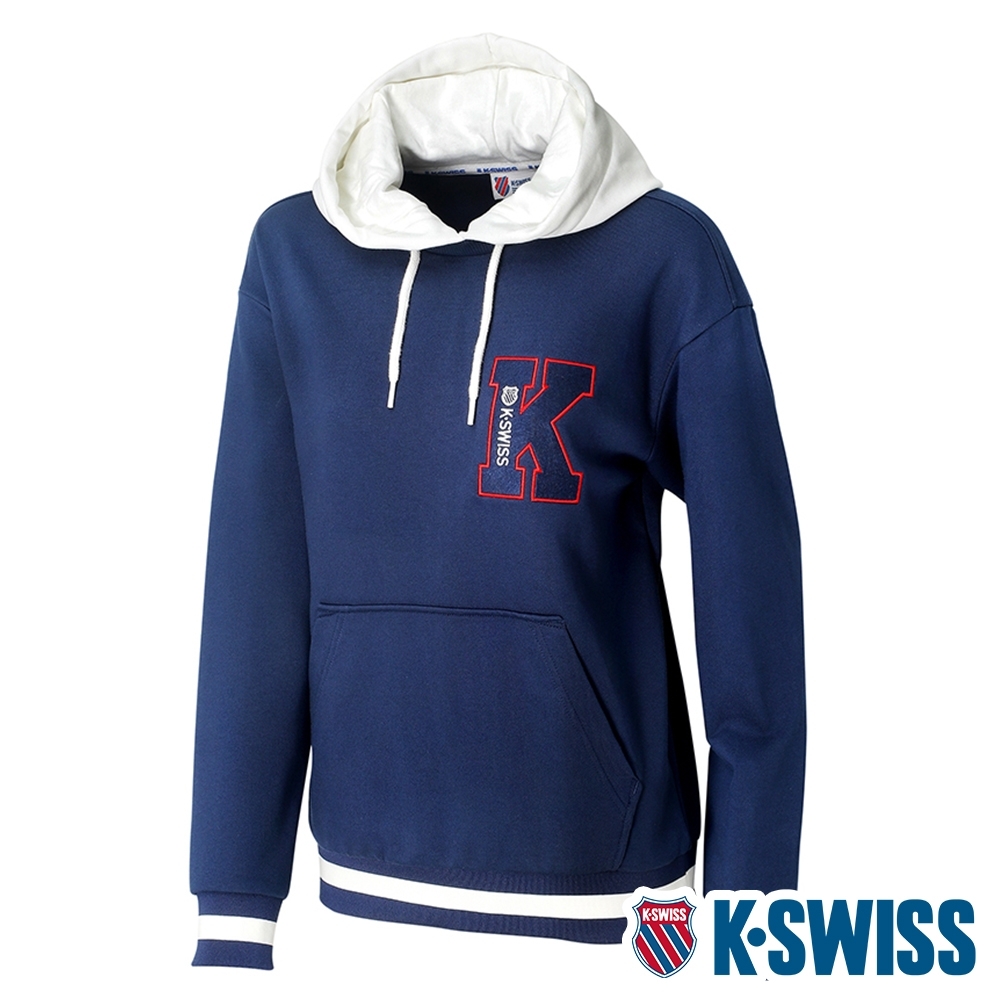 K-SWISS Heritage Hoodie時尚連帽上衣-女-深藍