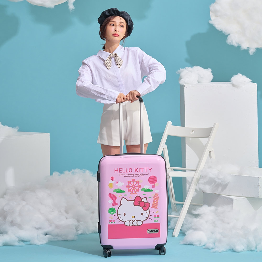 【OUTDOOR】Hello Kitty聯名款台灣景點24吋行李箱-粉紅色 ODKT21A24PK