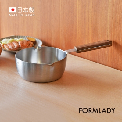 日本FORMLADY 小泉誠 ambai日製木柄18-8不鏽鋼三層底雪平鍋-16cm