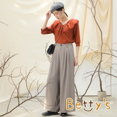 betty’s貝蒂思　質感垂墜面料親膚寬褲(中灰)