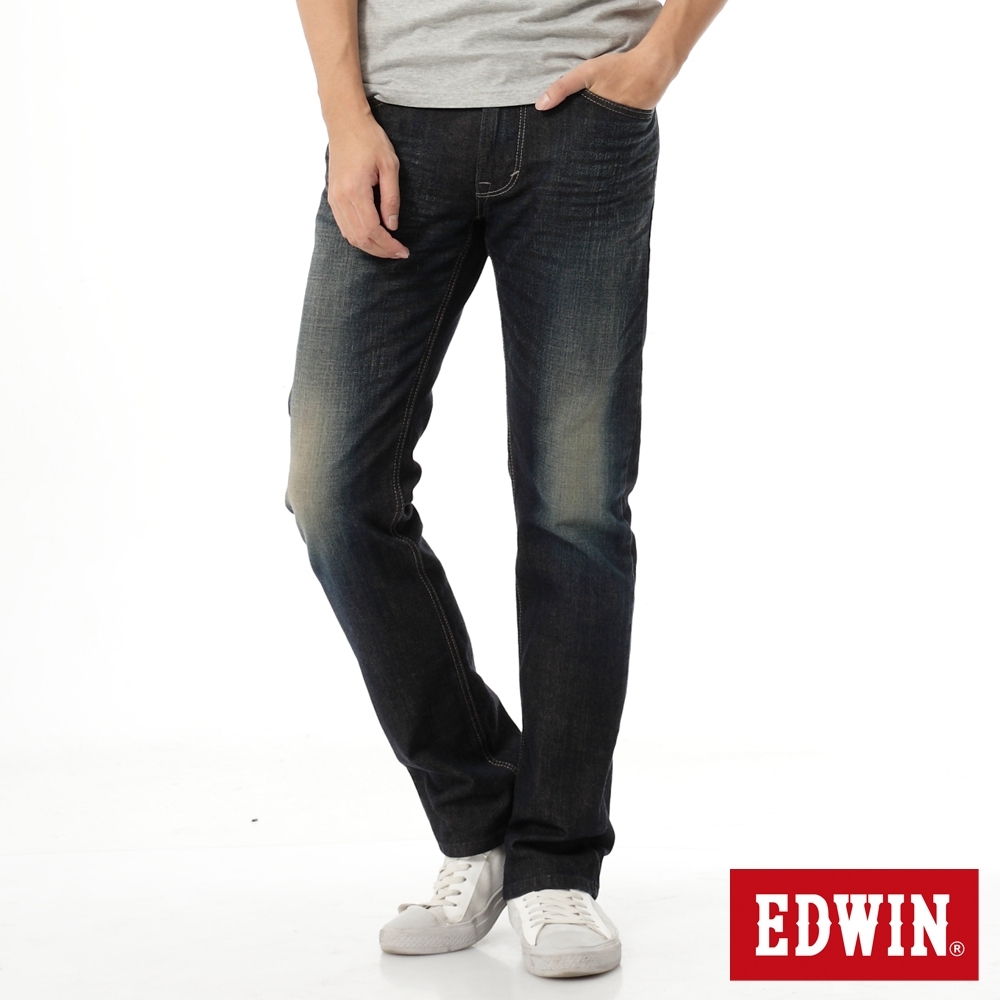 EDWIN EDGE LINE 雙口袋 中直筒牛仔褲-男-中古藍