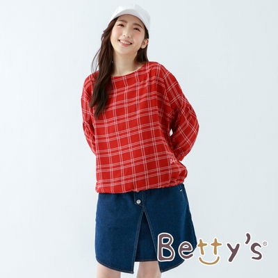 betty’s貝蒂思 後拉鍊腰帶牛仔短裙(深藍色)