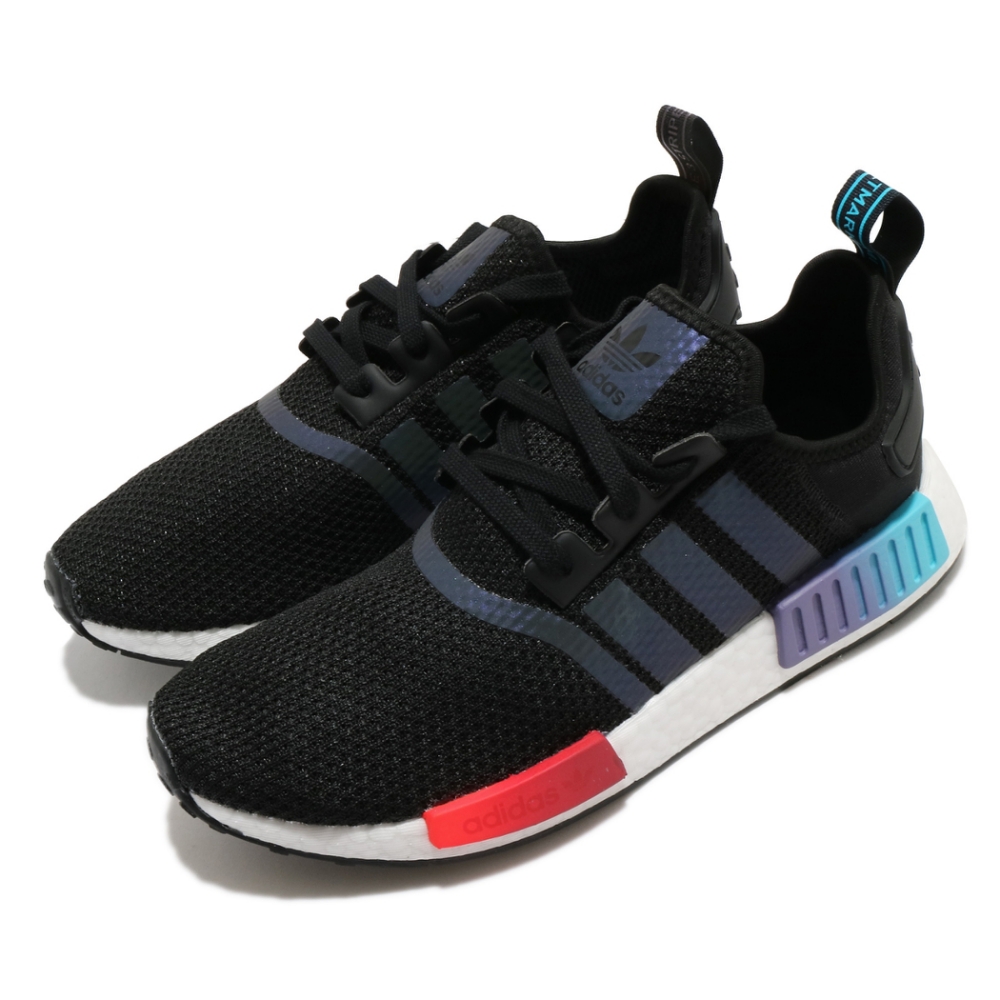 adidas 休閒鞋 NMD R1 襪套式 男女鞋 愛迪達 三葉草 Boost底 緩震 穿搭 黑 藍 FW4365