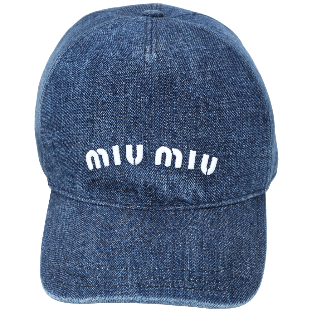 miu miu 字母刺繡牛仔布棉質棒球帽(藍色) | 精品服飾/鞋子| Yahoo奇摩