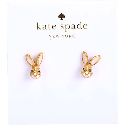 Kate Spade Bunny 立體兔臉造型針式耳環