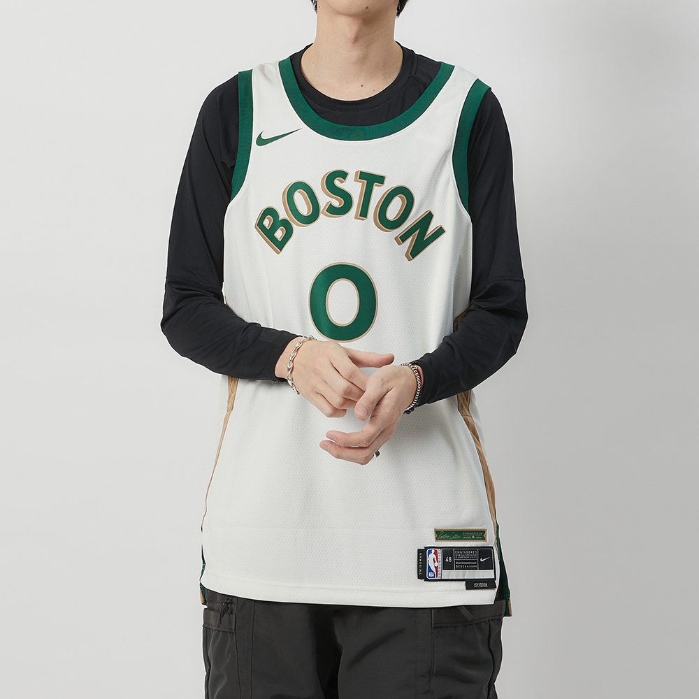 Nike NBA 男款 米綠色 Jayson Tatum 波士頓 塞爾提克 籃球 球衣 背心 DX8488-133