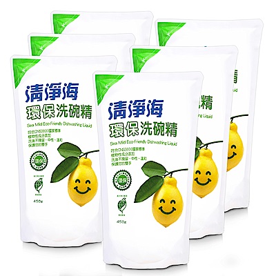 清淨海 檸檬系列環保洗碗精補充包 450g(箱購6入組)