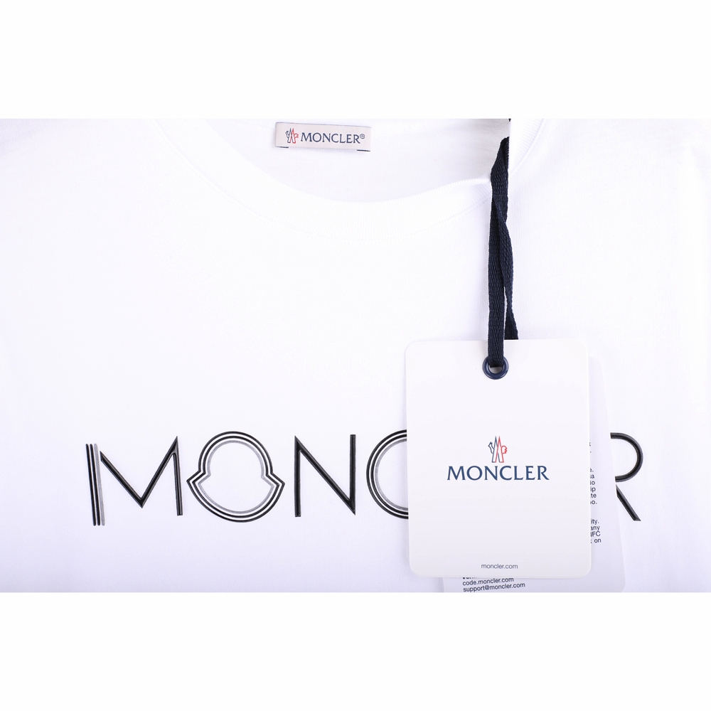 MONCLER 矽膠字母純棉白色短袖TEE T恤| 精品服飾/鞋子| Yahoo奇摩購物中心