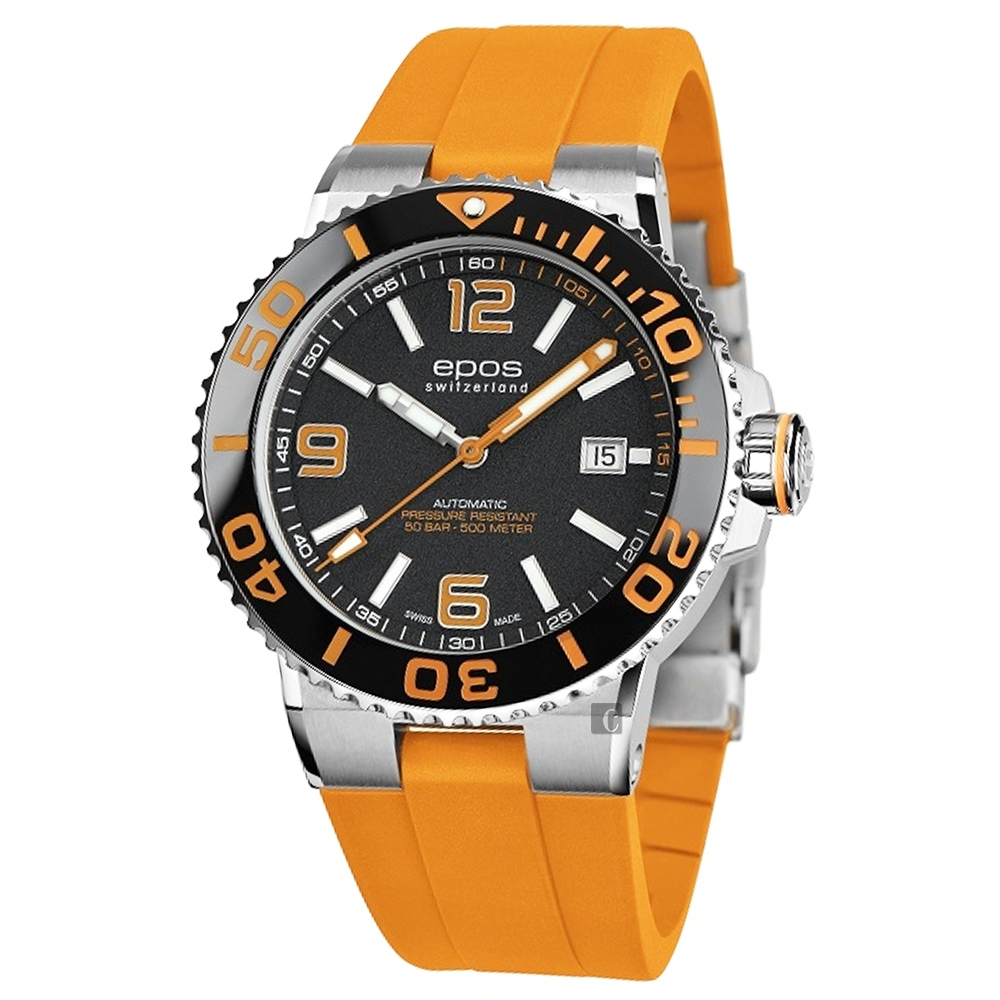epos 愛寶時 Sportive Diver 500米防水陶瓷錶圈自動排氦機械錶