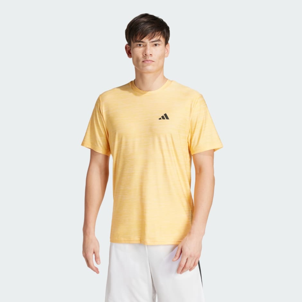 adidas 愛迪達 上衣 男款 短袖上衣 運動 TR-ES STRETCH T 黃 IT5402