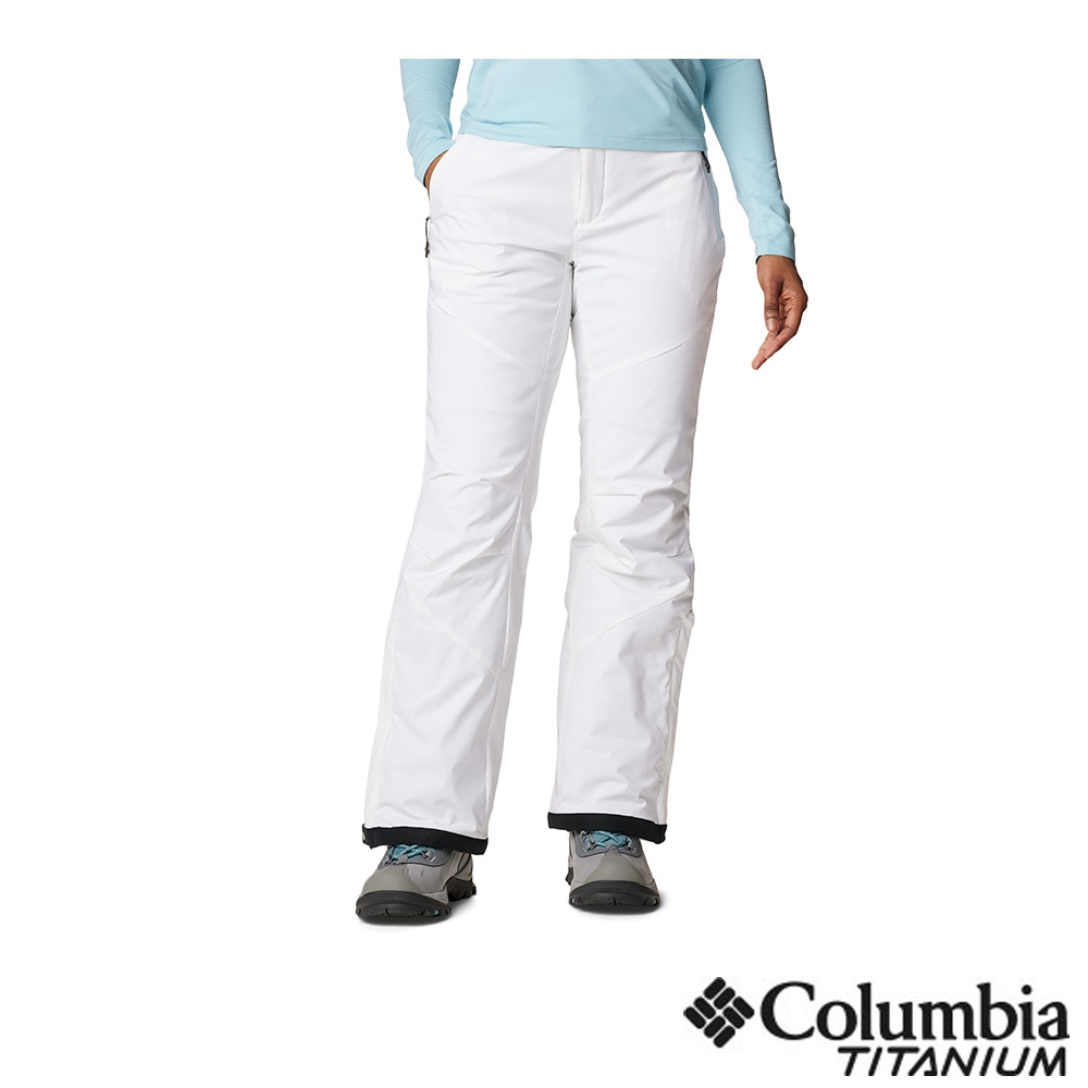 Columbia 哥倫比亞 女款-鈦 Backslope 防水金鋁點極暖雪褲-白色 UWK59370WT/HF