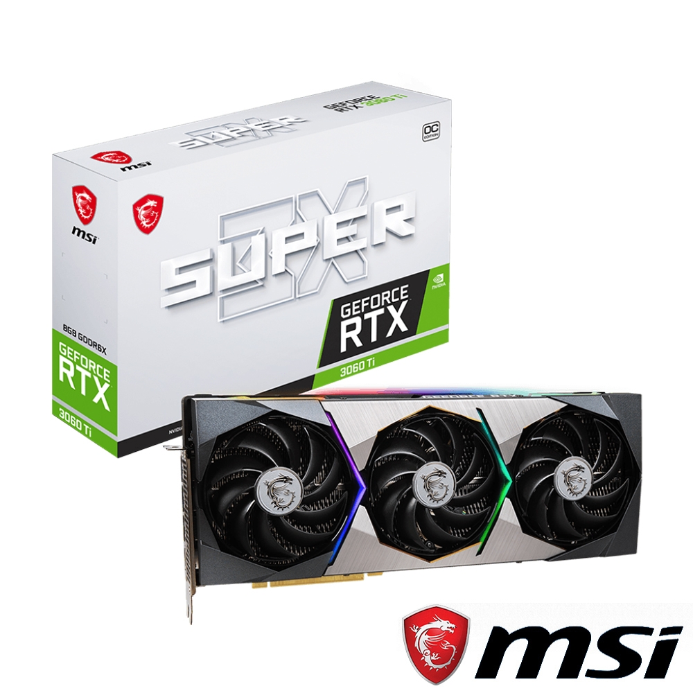 MSI 微星GeForce RTX 3060 Ti SUPER 3X 8GD6X OC 顯示卡| RTX 30系列