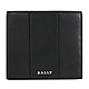 BALLY LYIES 金屬LOGO直線壓紋裝飾牛皮4卡零錢短夾(黑) product thumbnail 1