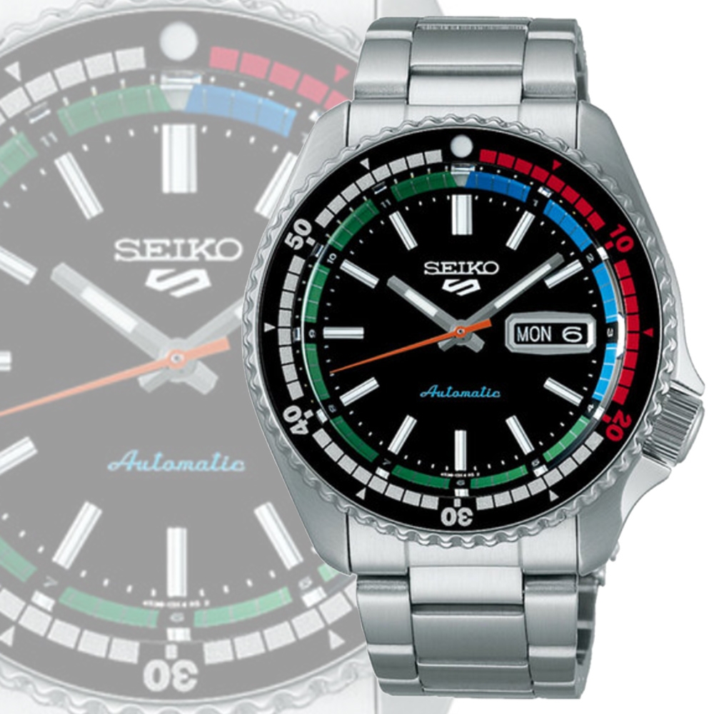 SEIKO 精工Seiko 5 Sports SKX現代詮釋版復刻機械錶-黑42.5mm