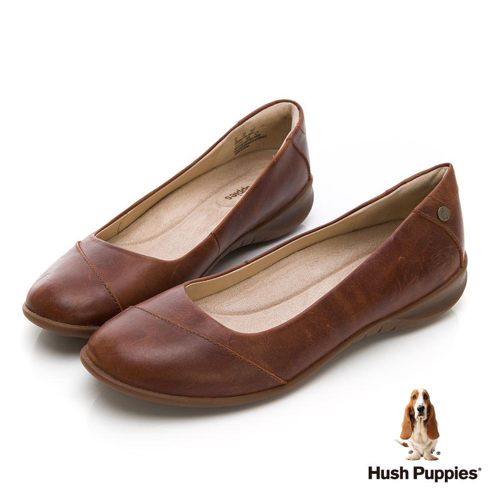 Hush Puppies Linnet 圓口厚底上班鞋-棕褐色