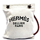 HERMES 經典ALINE HERMES字母LOGO帆布肩背包(米白X黑) product thumbnail 1