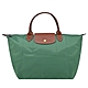 LONGCHAMP LE PLIAGE系列短把再生尼龍摺疊水餃包(中/鼠尾草綠) product thumbnail 1